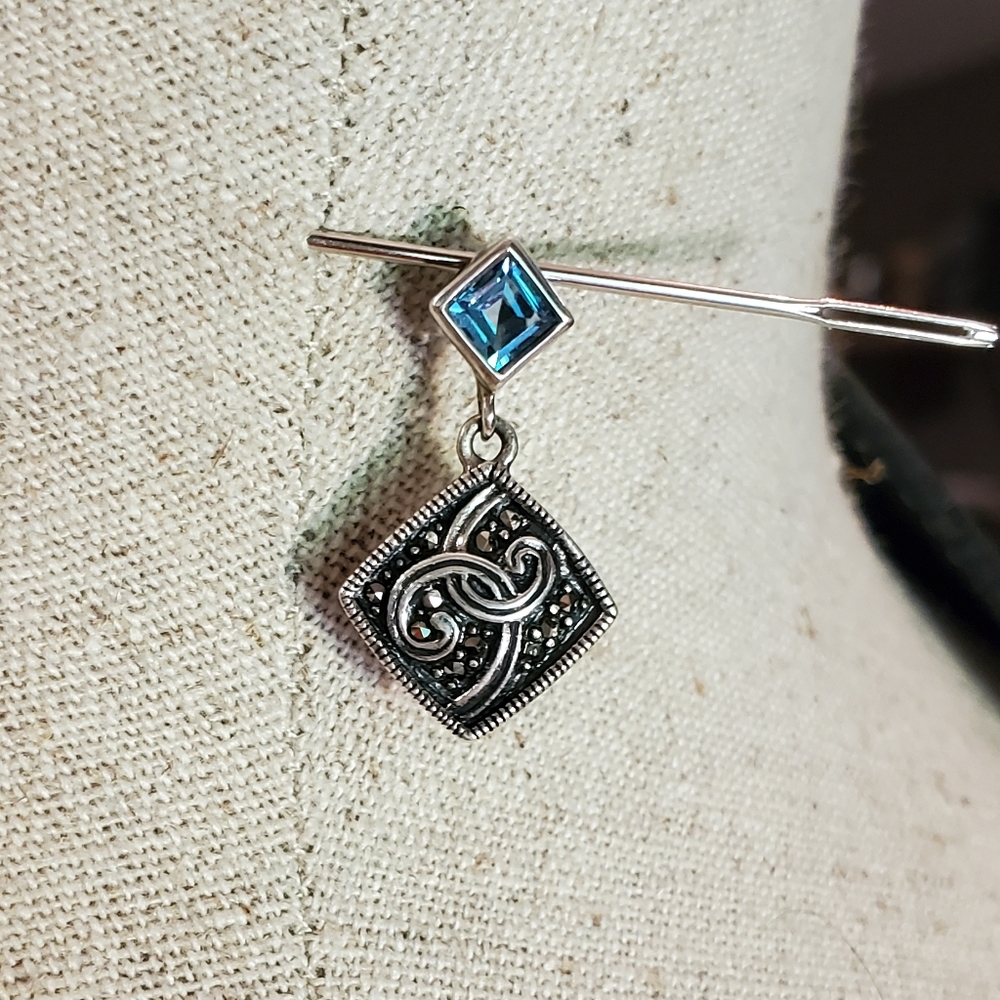 Vintage 925 Silver and Topaz Pendant